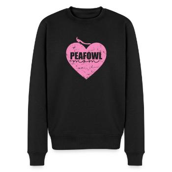Peafowl Mom Bird Plumage Pheasant - Men's Premium Organic Jumper - black - Front - Nico (187cm)