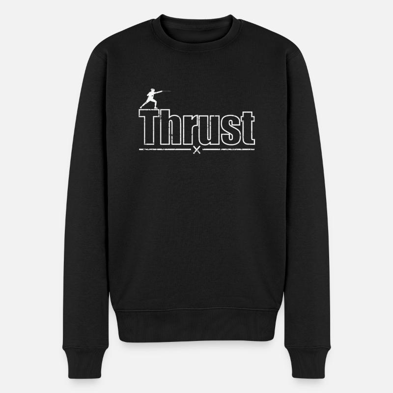 Thrust Fechten Schwert - Männer Premium Bio Pullover - Schwarz