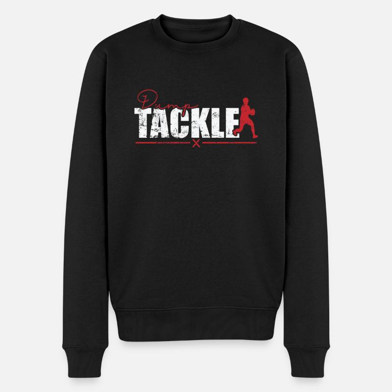 Dump Tackle Dumping Rugby - Männer Premium Bio Pullover - Schwarz