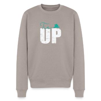 Attacher le judo - Pull Premium bio Homme - taupe - Devant - Nico (187cm)