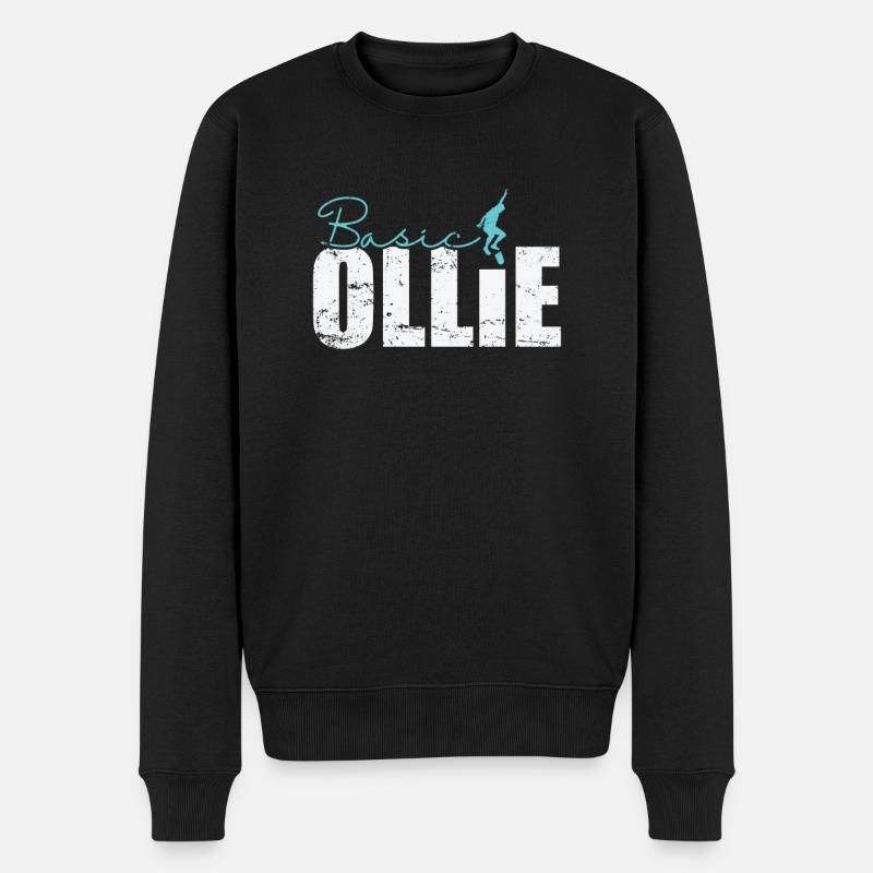 Skateboard Ollie de base - Pull Premium bio Homme - noir