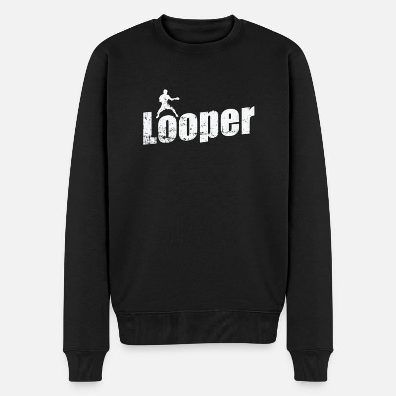 Looper Frisbee - Männer Premium Bio Pullover - Schwarz