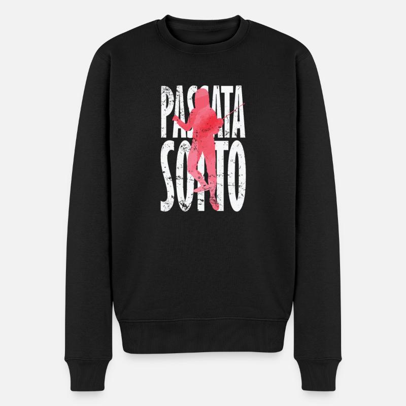 Passata Sotto Fechten - Männer Premium Bio Pullover - Schwarz