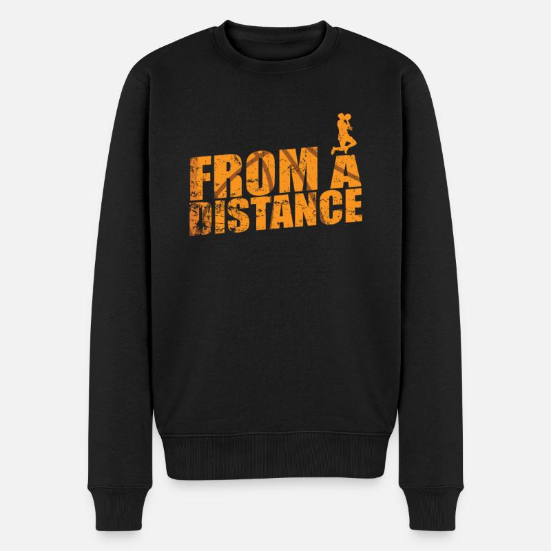 From a Distance Basketball - Männer Premium Bio Pullover - Schwarz