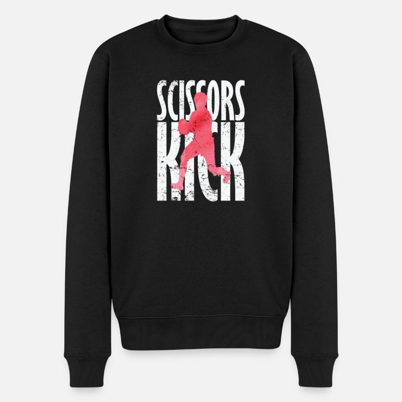 Scissors Kick Rugby - Männer Premium Bio Pullover - Schwarz