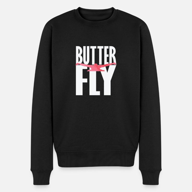Natation papillon - Pull Premium bio Homme - noir