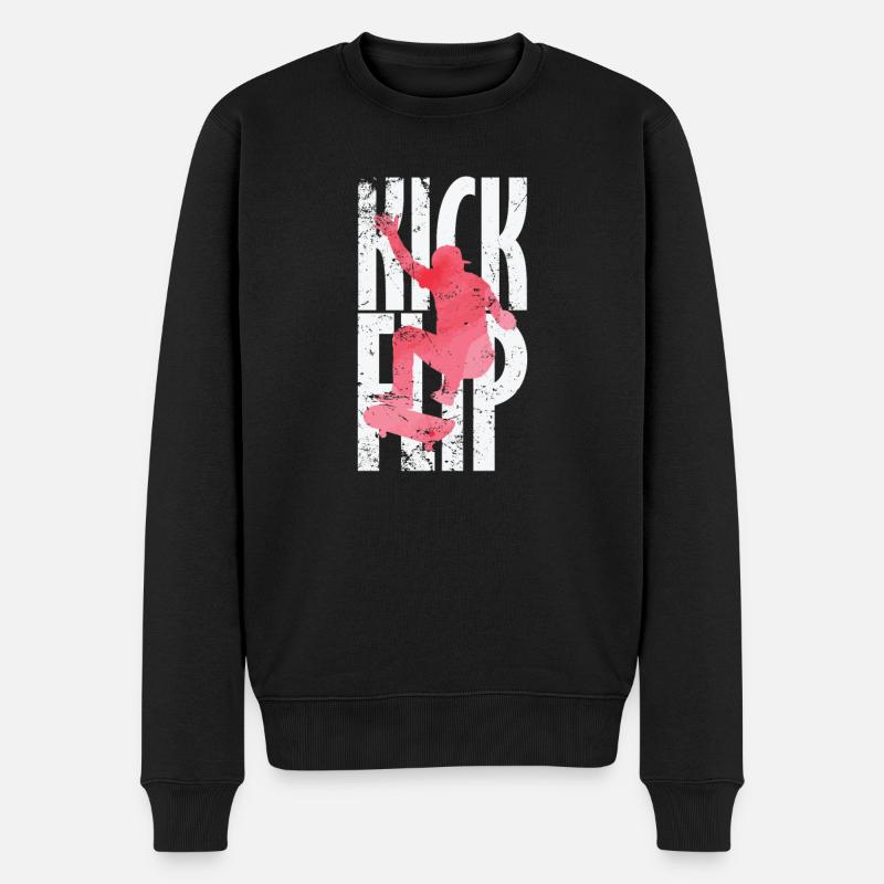 Kickflip Skateboard - Pull Premium bio Homme - noir