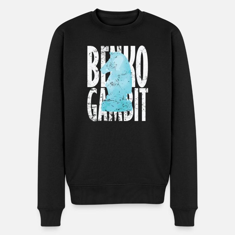 Benko Gambit Volga Gambit Échecs - Pull Premium bio Homme - noir