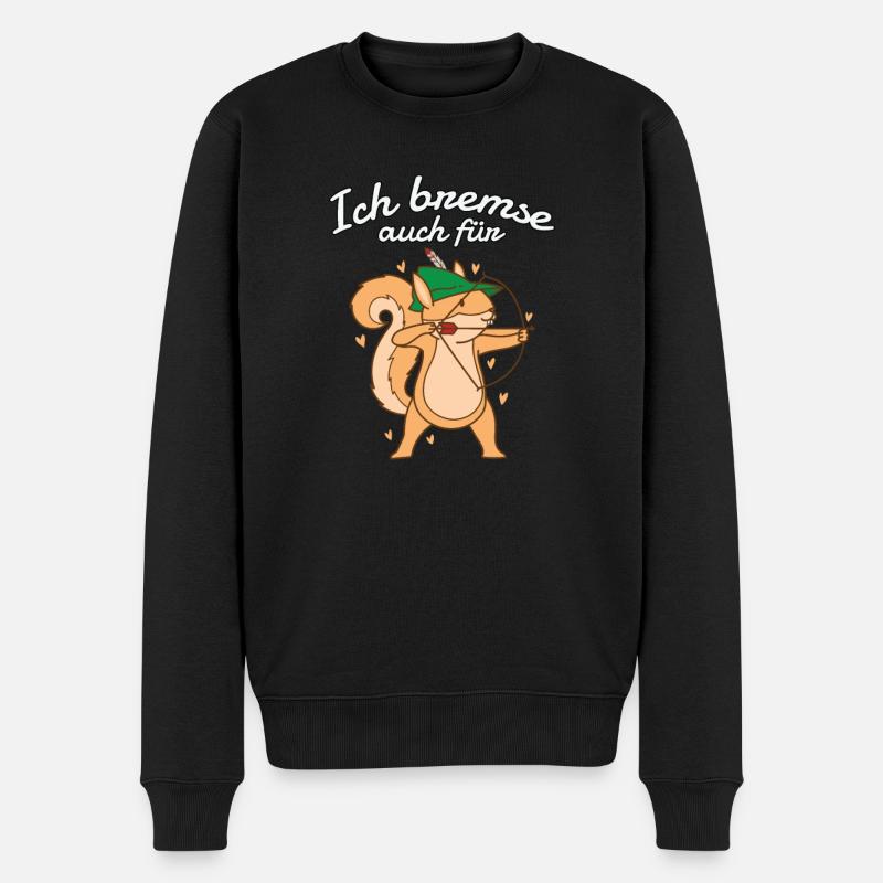 Ich bremse auch für Eichhörnchen Bogenschütze - Männer Premium Bio Pullover - Schwarz