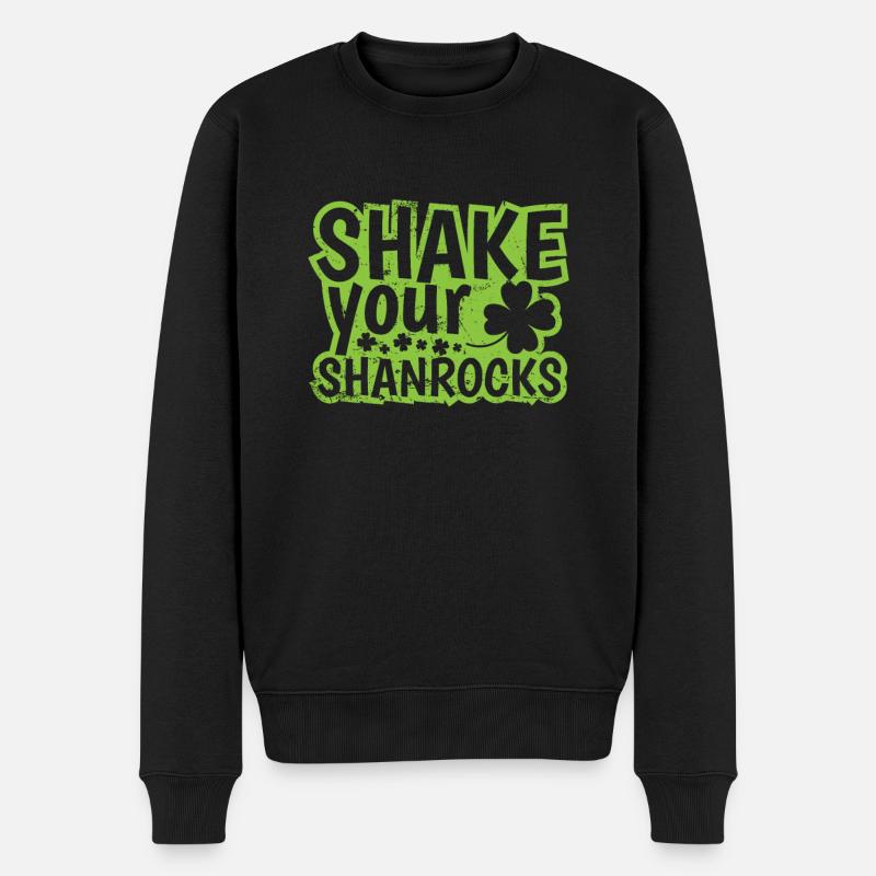 Secouez votre Shanrocks Saint-Patrick - Pull Premium bio Homme - noir