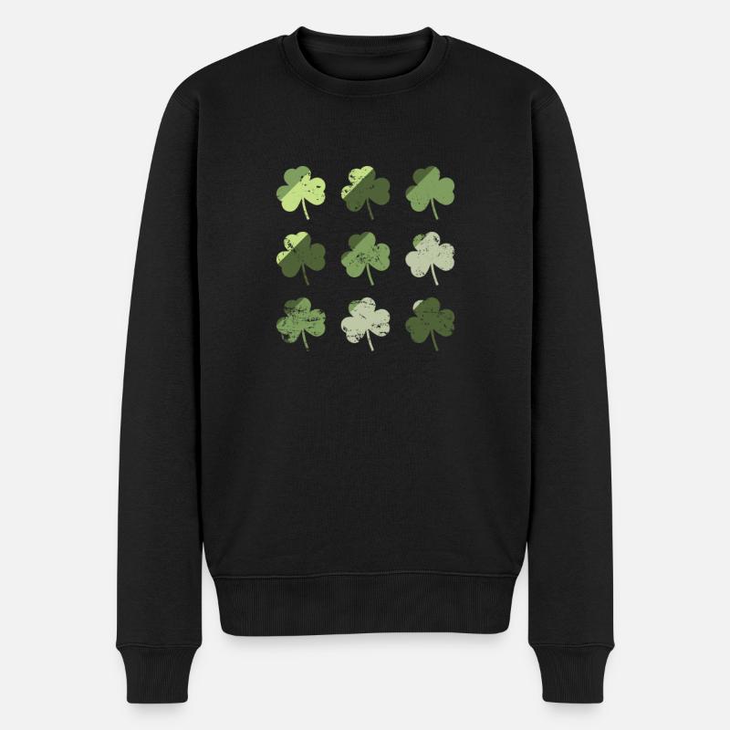 Shamrocks Saint-Patrick - Pull Premium bio Homme - noir