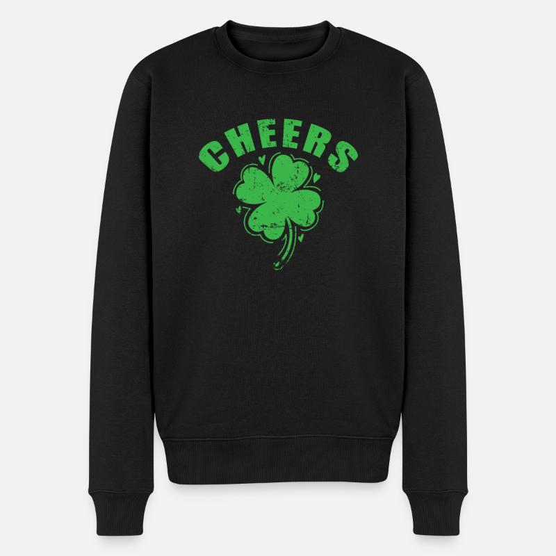 Cheers St. Patricks Day - Männer Premium Bio Pullover - Schwarz