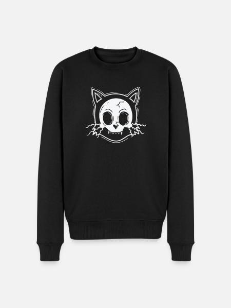 Cat Head Gothic Creepy Style - Men's Premium Organic Jumper - black