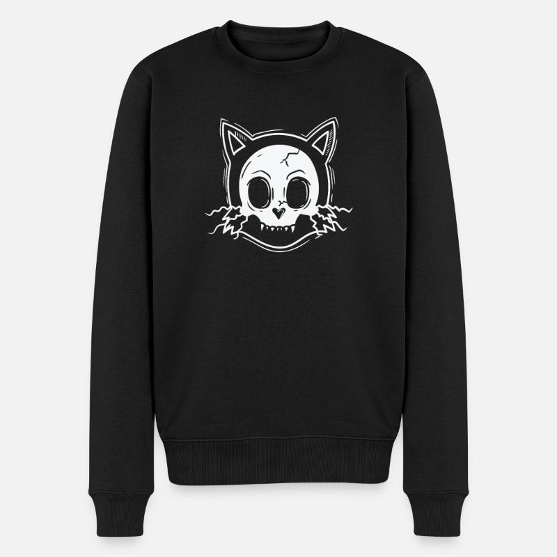 Cat Head Style gothique effrayant - Pull Premium bio Homme - noir