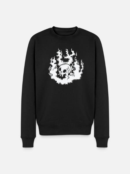 Burning Bone Skull Gothic Styl - Men's Premium Organic Jumper - black