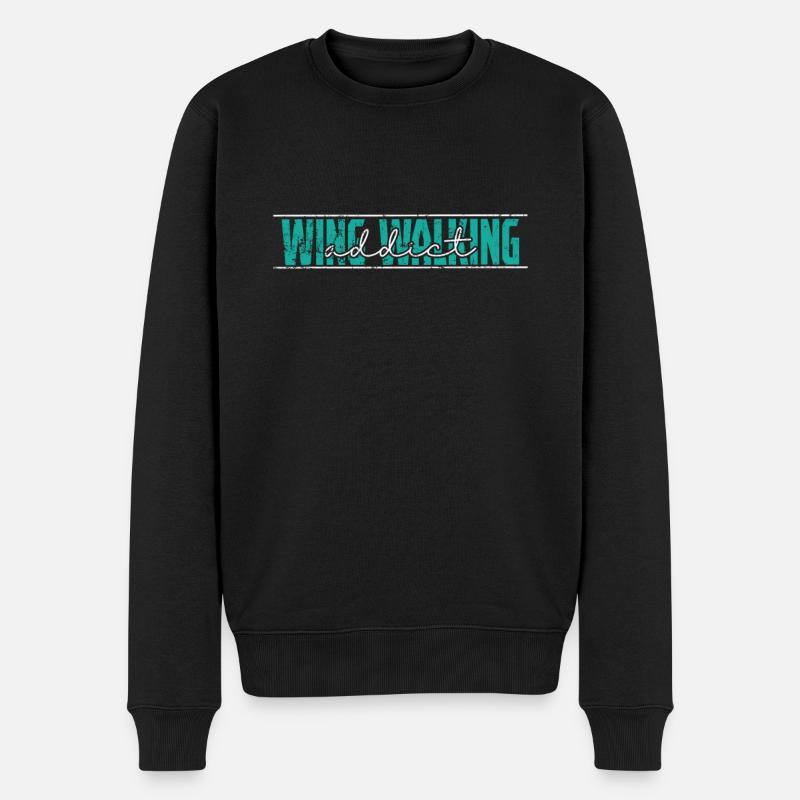Wing Walker addict Hobby - Männer Premium Bio Pullover - Schwarz