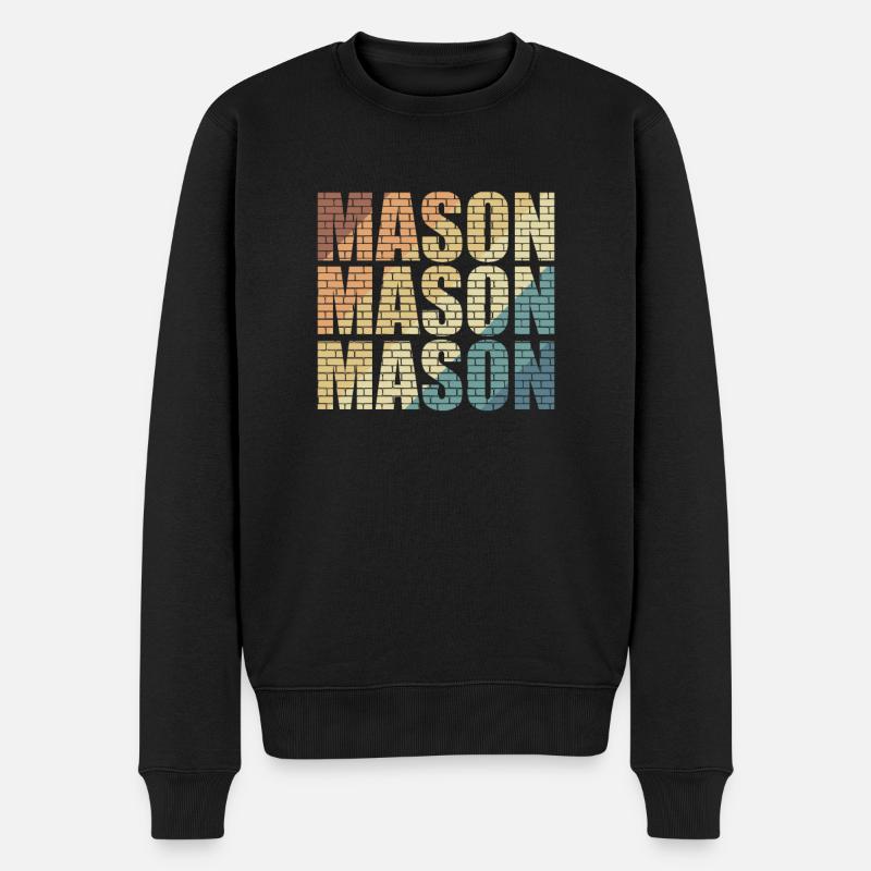Mason Bauarbeiter Beruf - Männer Premium Bio Pullover - Schwarz