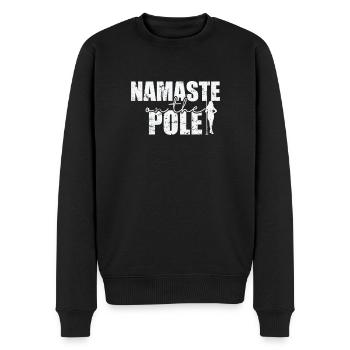 Namaste on the Pole Poledance Stange - Männer Premium Bio Pullover - Schwarz - Vorne - Nico (187cm)