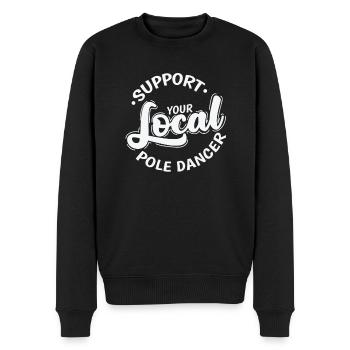 Support your Local Pole Dancer Stange - Männer Premium Bio Pullover - Schwarz - Vorne - Nico (187cm)