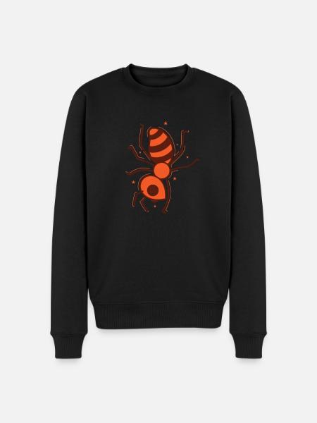 Ant doing handstand industrious insects - Men's Premium Organic Jumper - black