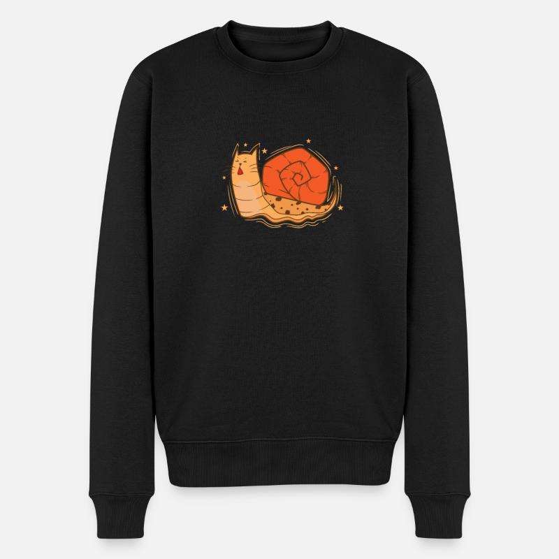 Chat Escargot Escarapace Animal - Pull Premium bio Homme - noir