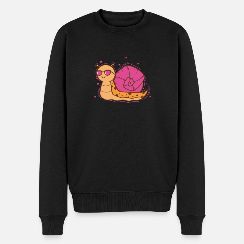 coole Schnecke Tier - Männer Premium Bio Pullover - Schwarz