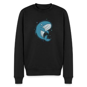 Rorqual bleu dans l’océan - Pull Premium bio Homme - noir - Devant - Nico (187cm)
