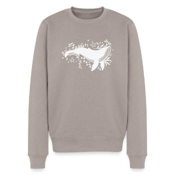 Rorqual bleu avec des plantes - Pull Premium bio Homme - taupe - Devant - Nico (187cm)