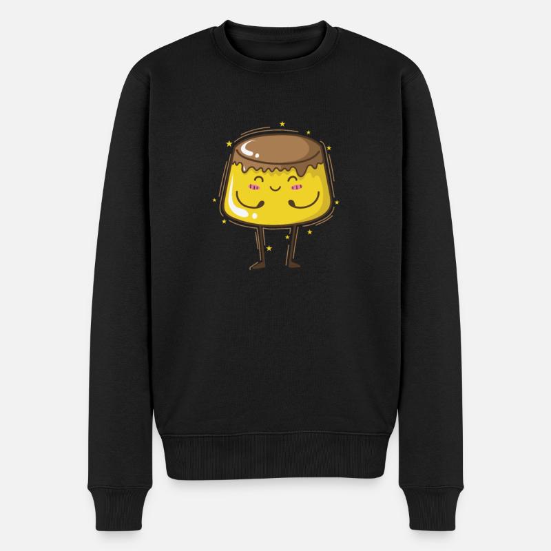 Pudding lebt Nachtisch Süßspeise - Männer Premium Bio Pullover - Schwarz