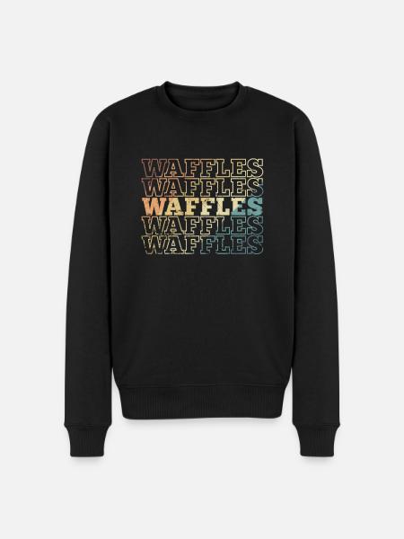 Waffles Breakfast Pastry Snack Baker - Men's Premium Organic Jumper - black