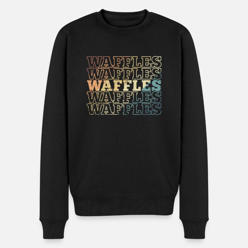 Waffles Frühstück Gebäck Snack Bäcker - Männer Premium Bio Pullover - Schwarz