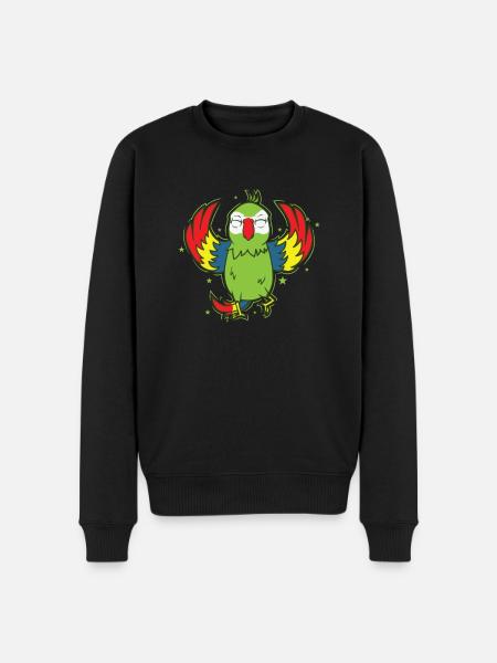 Parrot Animal Talking - Men's Premium Organic Jumper - black
