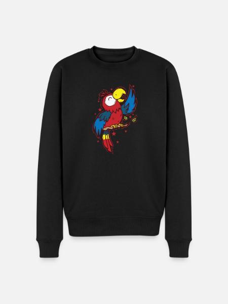 Parrot Singing Animal Bird - Men's Premium Organic Jumper - black