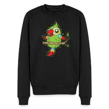 Perroquet sur un arbre oiseau exotique animal - Pull Premium bio Homme - noir - Devant - Nico (187cm)