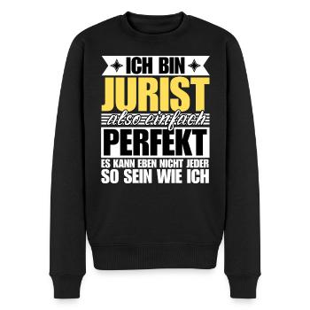 Perfekter Jurist - Männer Premium Bio Pullover - Schwarz - Vorne - Nico (187cm)