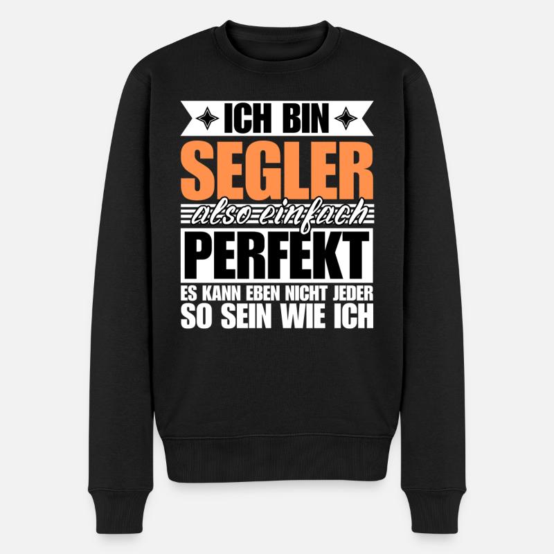 Perfekter Segler - Männer Premium Bio Pullover - Schwarz