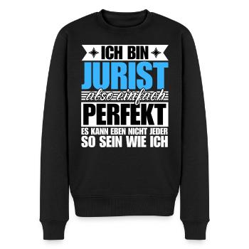 Perfekter Jurist - Männer Premium Bio Pullover - Schwarz - Vorne - Nico (187cm)