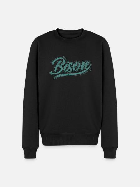 Bison buffalo animal bison - Men's Premium Organic Jumper - black