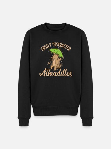 Easily Distracted by Armadillos Mammal - Men's Premium Organic Jumper - black