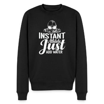 Instant Athlete Lust add Water Schwimmen Sport - Männer Premium Bio Pullover - Schwarz - Vorne - Nico (187cm)