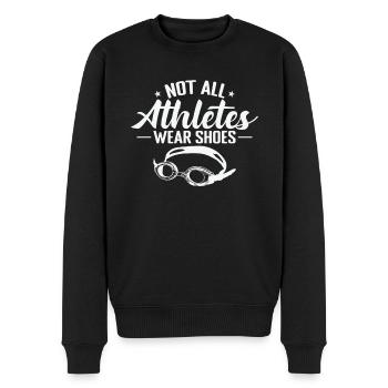not all Athletes wear Shoes Schwimmen Sport - Männer Premium Bio Pullover - Schwarz - Vorne - Nico (187cm)