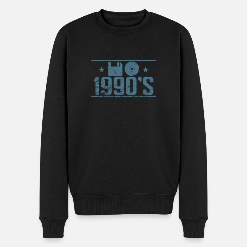 Diskette und CD 1990's Retrospeichermodul - Männer Premium Bio Pullover - Schwarz