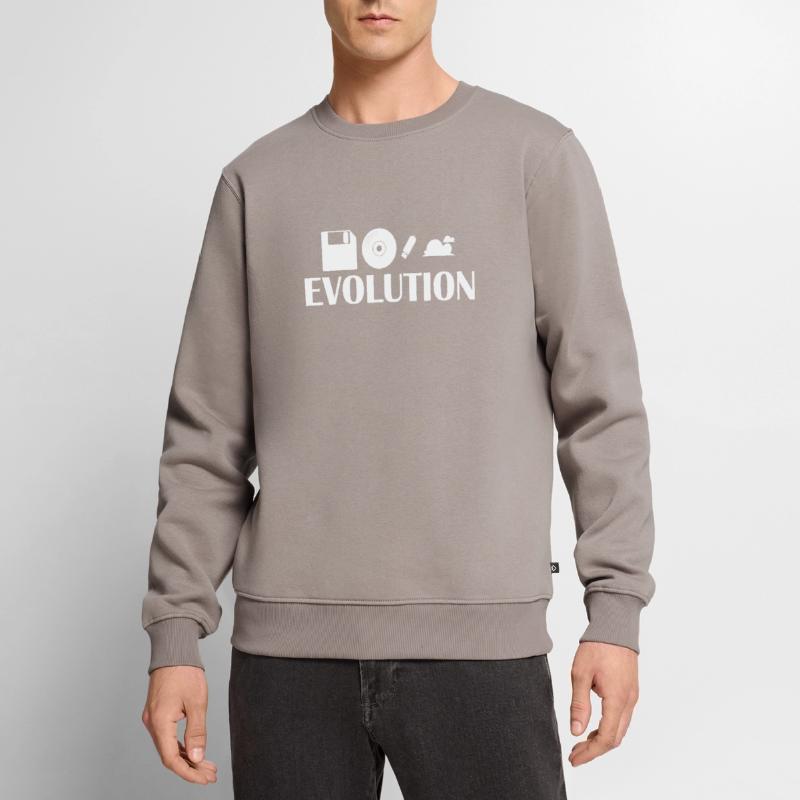 Evolution Floppy CD USB Stick Cloud Men's Premium Organic Jumper