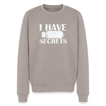 I have Secrets USB Stick Retro Storage Module - Men's Premium Organic Jumper - taupe - Front - Nico (187cm)