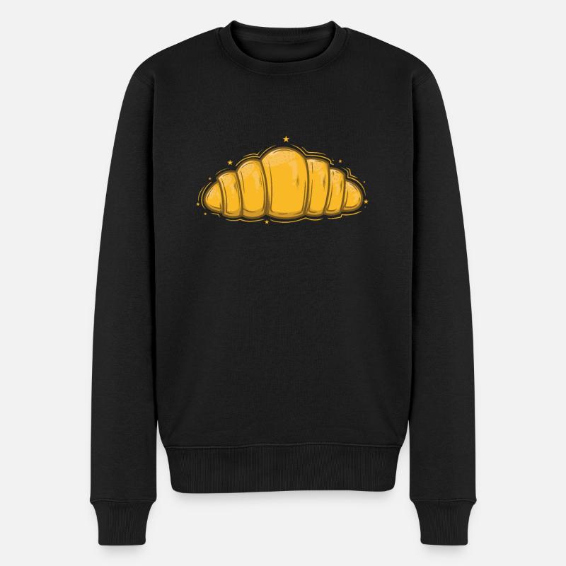 Brot Coissant Bäcker Backware - Männer Premium Bio Pullover - Schwarz