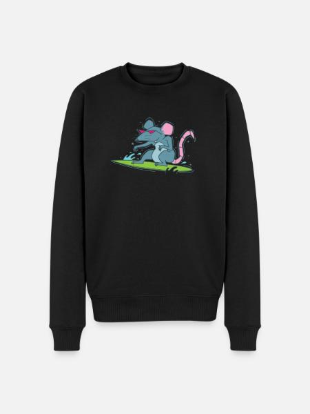 Rat Surfing Pet Rodent - Men's Premium Organic Jumper - black