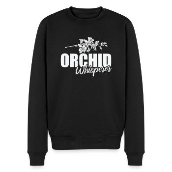 Orchidée Whisperer Plante Fleur - Pull Premium bio Homme - noir - Devant - Nico (187cm)