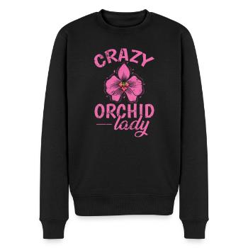Crazy Orchid Lady plante fleur - Pull Premium bio Homme - noir - Devant - Nico (187cm)