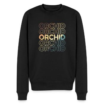 Orchidée Plante Jardin Fleur - Pull Premium bio Homme - noir - Devant - Nico (187cm)