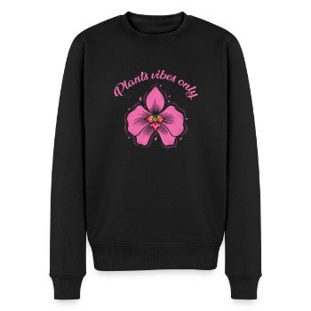 Plantes vibes seulement Orchidée Fleur Plante - Pull Premium bio Homme - noir - Devant - Nico (187cm)